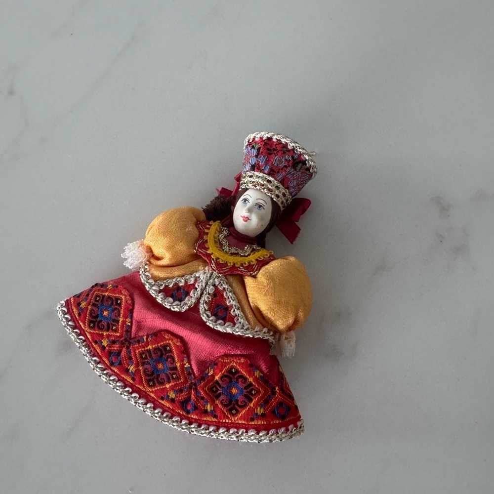 Vintage European Folk Costume Doll – Traditional Ethnic Souvenir Figurine